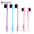 Wholesale High Quality Double Sided Strong Hold Eye Eyebrow Comb Edge Control Baby Hair Brush